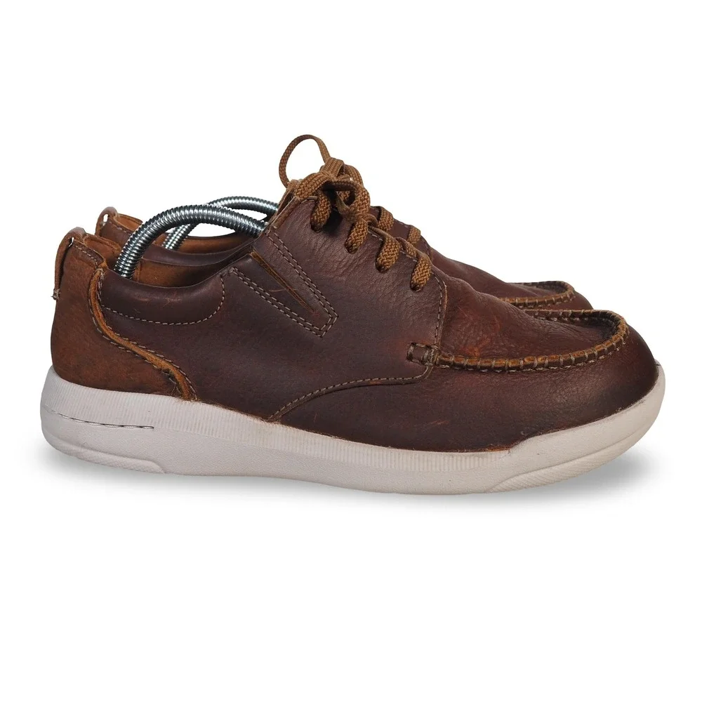 Clarks Driftway Low Wide Width Moc Toe Leather Sneakers Mens 9W Brown 26161391